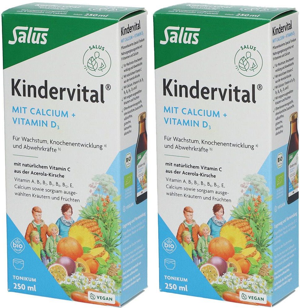 2x Kindervital mit Calcium+D3 Tonikum Salus 2x250 ml