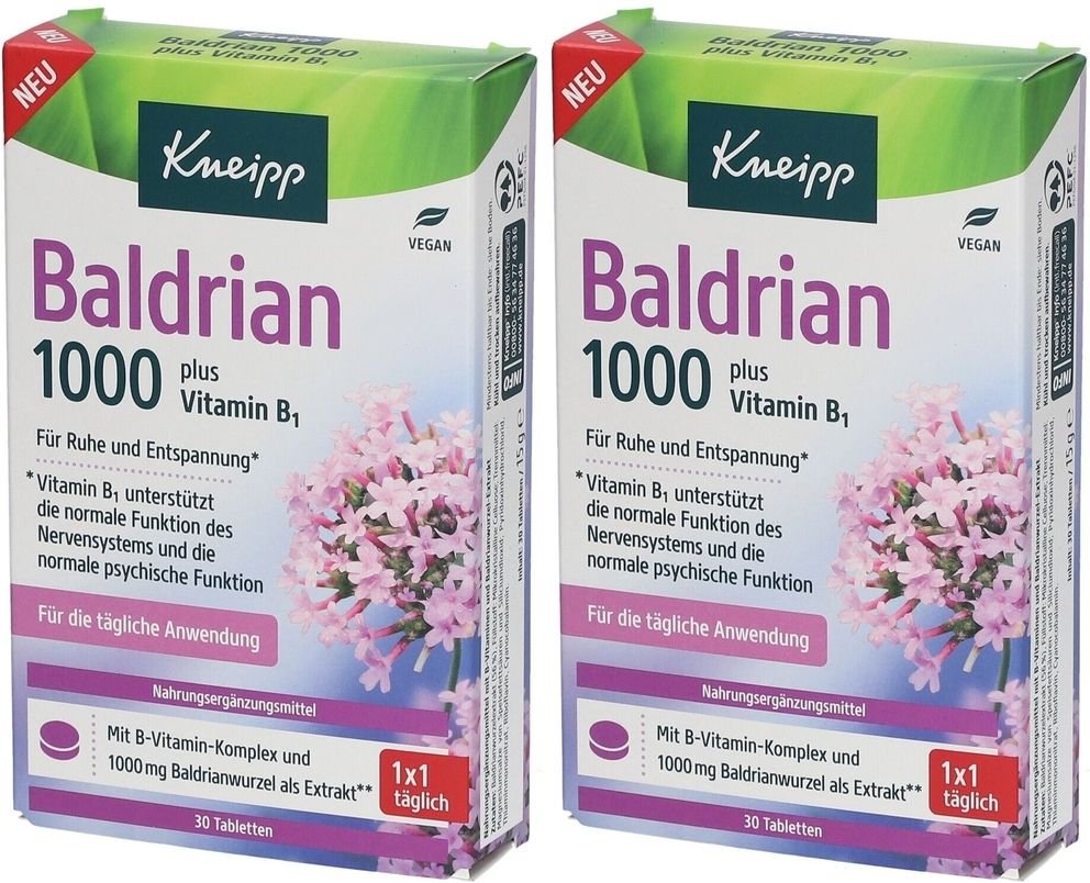 Kneipp Baldrian 1000 mg plus Vitamin B1 Tabletten 2x 2x30 St
