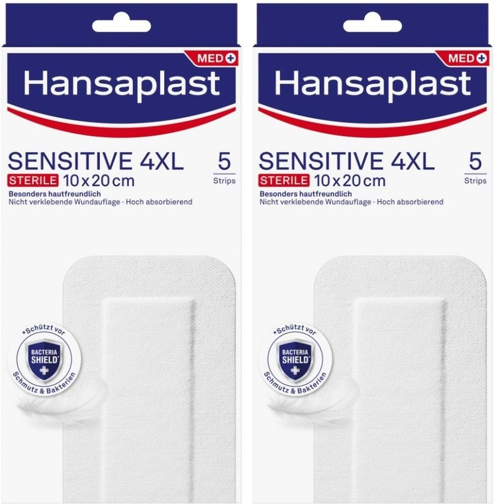 Thumbnail - Hansaplast Sensitive Wundverband steril 10x20 cm 2x 2x5 St Pflaster