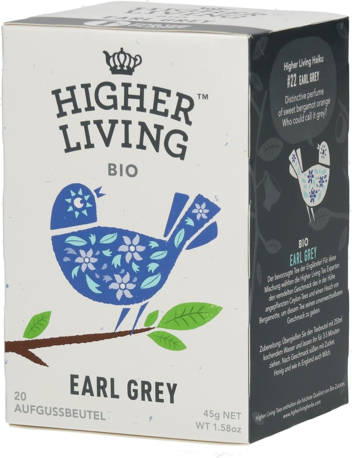 Higher Living - Earl Grey 45 g Filterbeutel