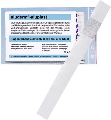 Aluderm aluplast elastisch Fingerverband 2x18 cm 10 St Pflaster