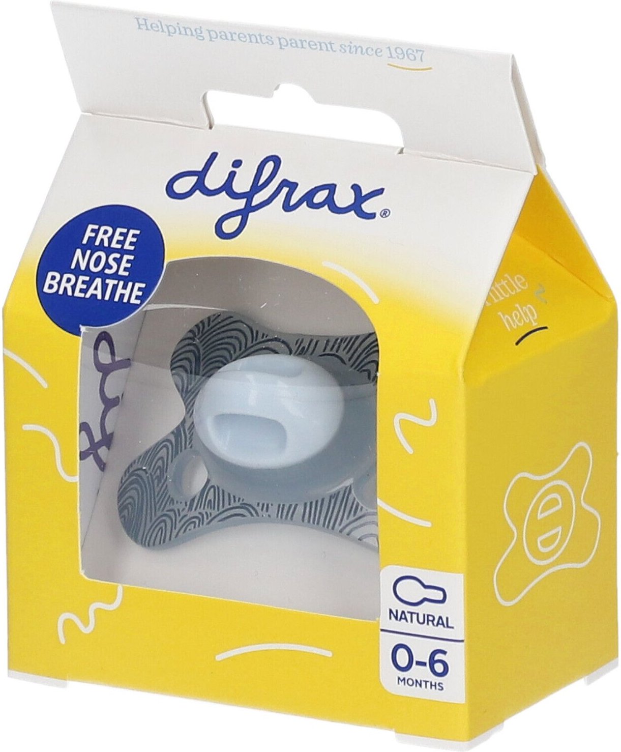 Difrax Fopspeen Mini Natural Assort 0-6m 1 St Schnuller