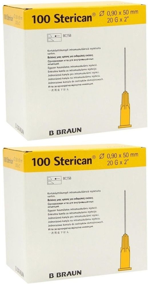 Sterican Einmalkanüle 20 G 50 mm 2x 2x100 St Kanüle