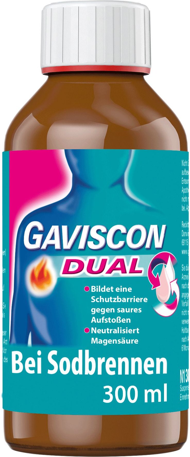 Gaviscon Dual 500mg/213mg/325mg Suspension z.Einn. 300 ml zum Einnehmen