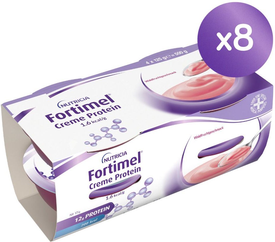 Fortimel Creme Protein Waldfrucht 8x4x125 g Flüssigkeit