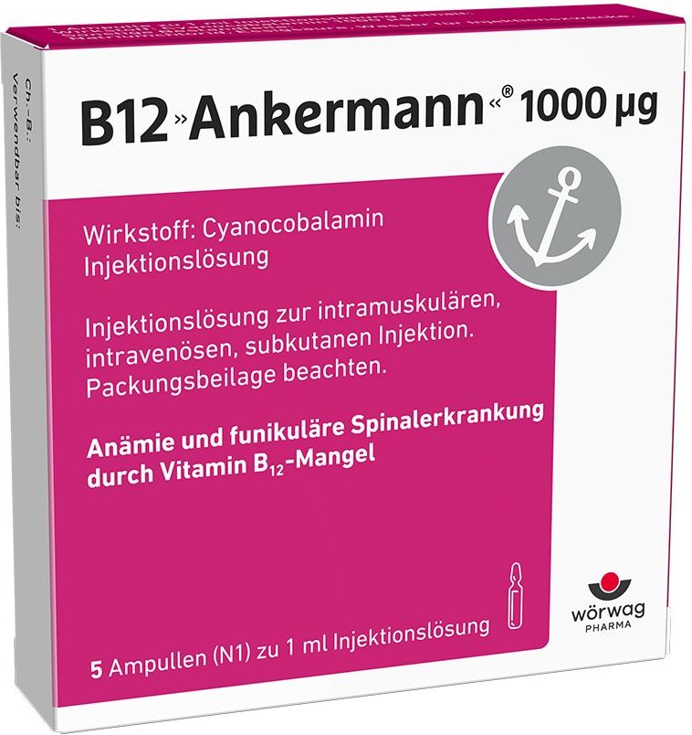 Thumbnail - B12 Ankermann 1000 µg Injektionslösung Amp. 5x1 ml Ampullen