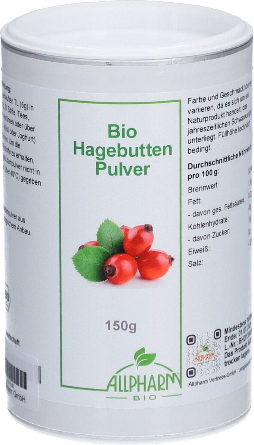 BIO Hagebutten Pulver Allpharm 150 g