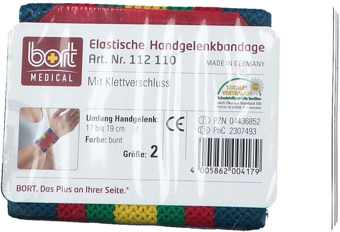 Bort Handgelenkbandage m.Klettverschl.Gr.2 bunt 1 St Bandage(s)
