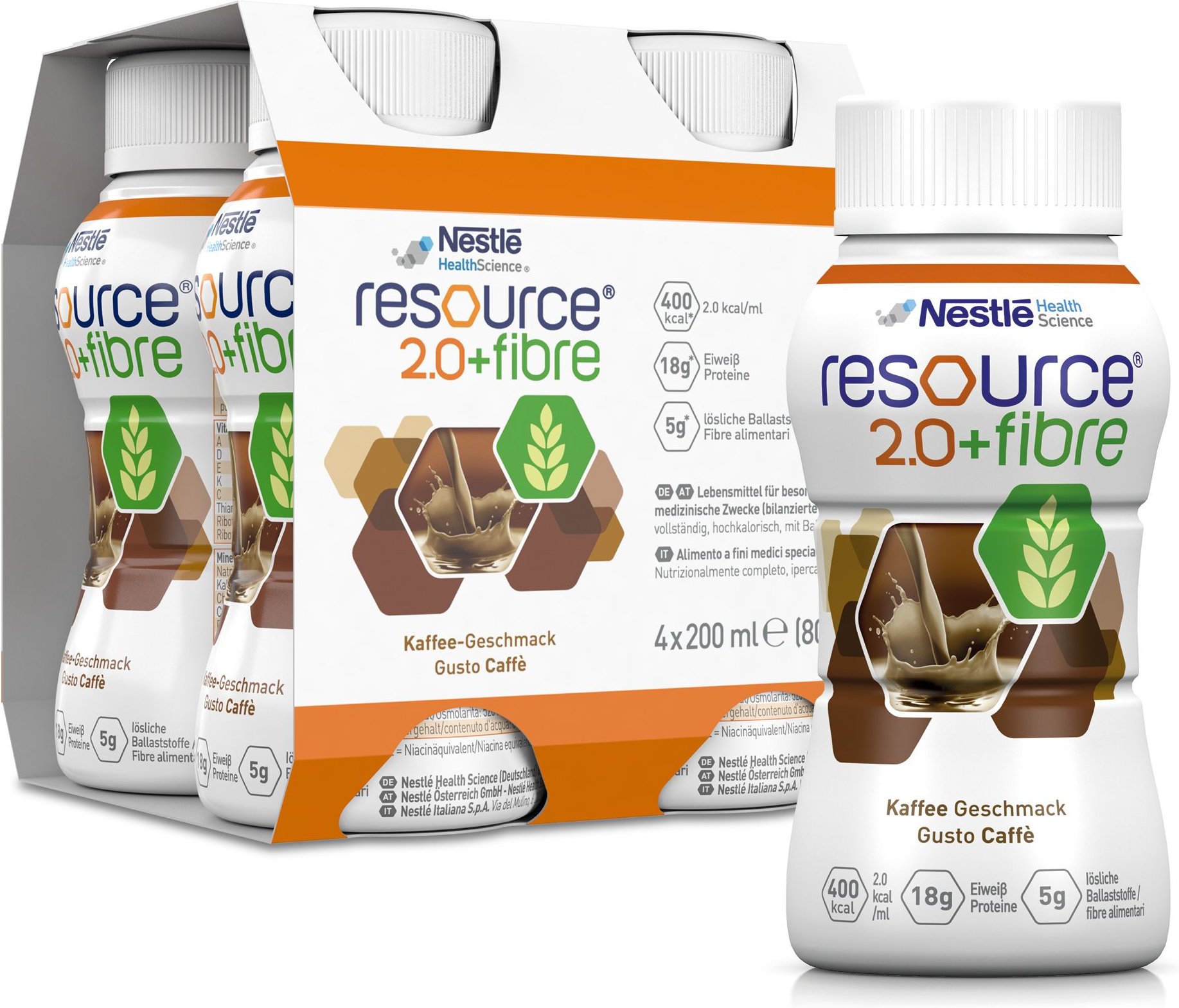 Thumbnail - Resource 2.0 fibre Kaffee 4x200 ml Flüssigkeit