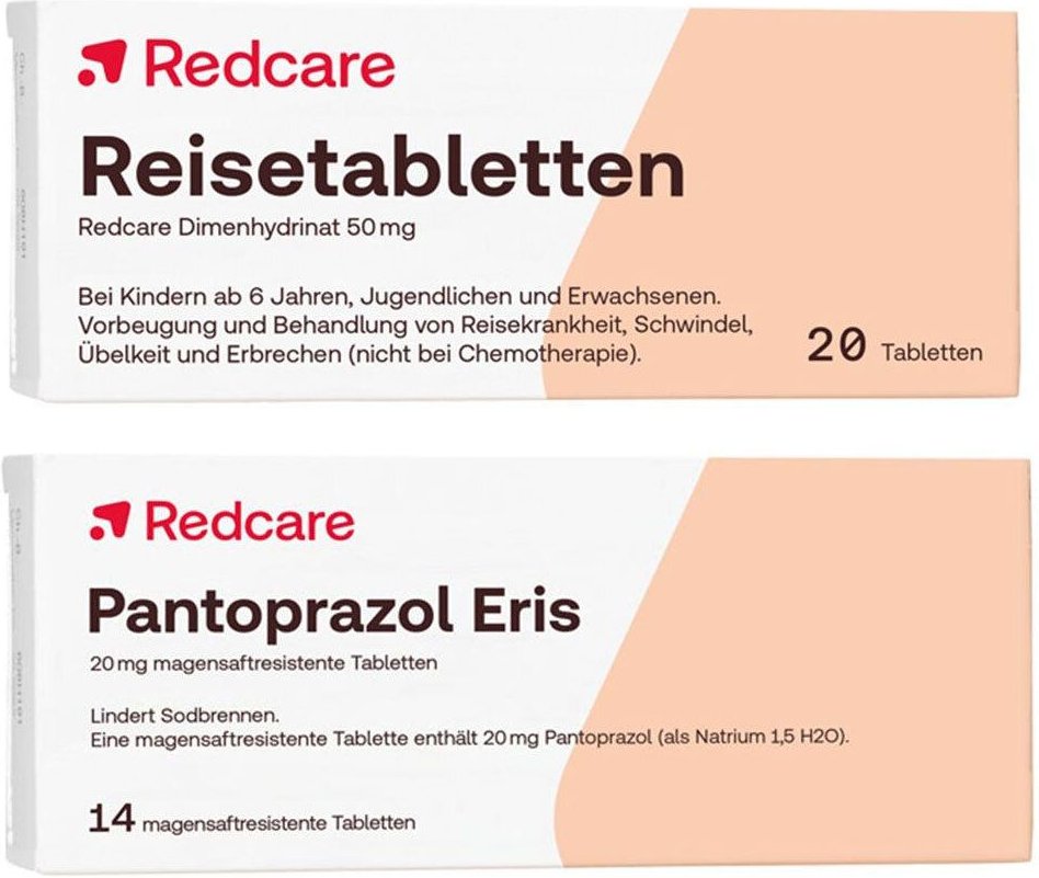 Redcare Pantoprazol + Reisetabletten Dimenhydrinat 50 mg 1 St Set