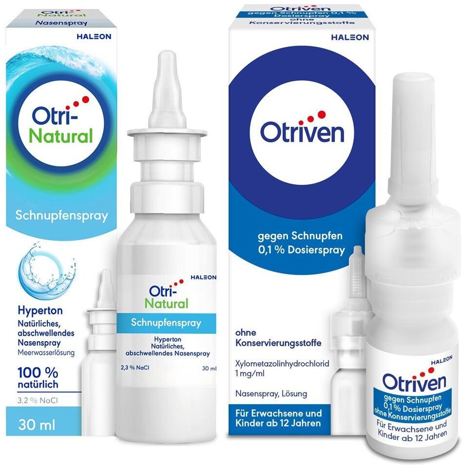 Otriven 0,1% Dosierspray o.Konservierungsstoffe + Otrinatural Schnupfenspray 1 St Set