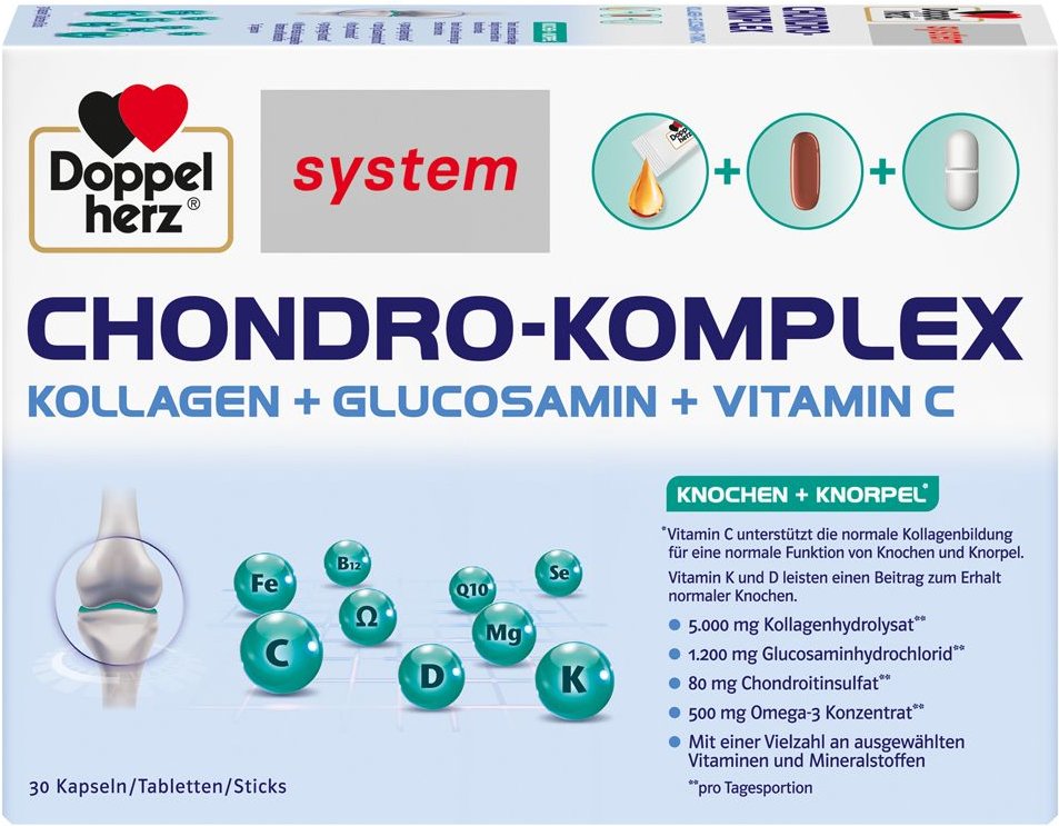 Doppelherz Chondro-Komplex syst.Komb.Tab.Kap.Stick 30 St Kombipackung