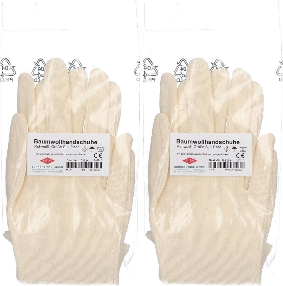 Baumwollhandsch Rohweis S x2 2x1 St Handschuhe