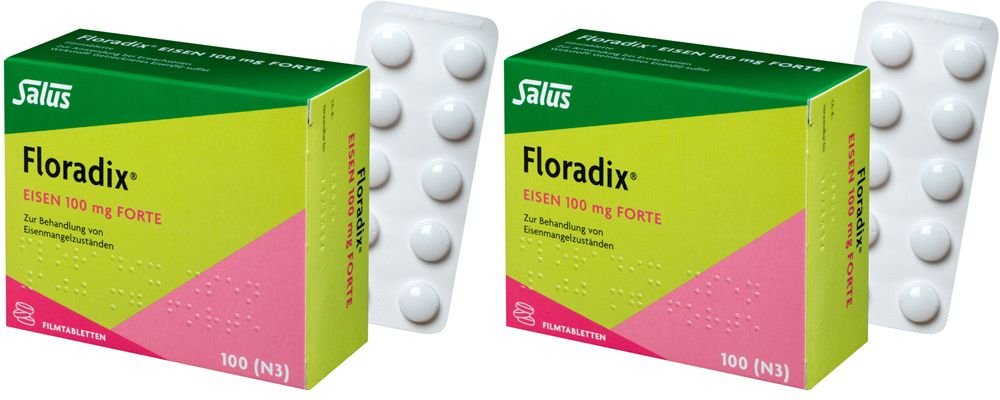 Floradix Eisen 100 mg Forte Doppelpack 2x100 St Filmtabletten