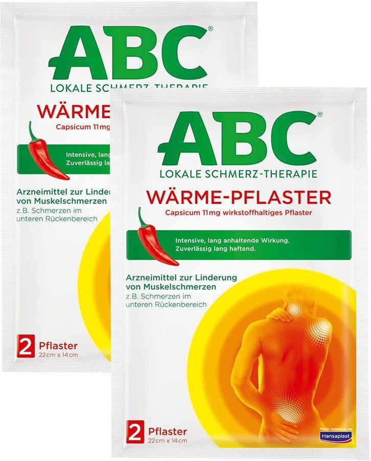 ABC Wärme-Pflaster Capsicum Hansaplast med 14x22 Doppelpack 2x2 St Pflaster