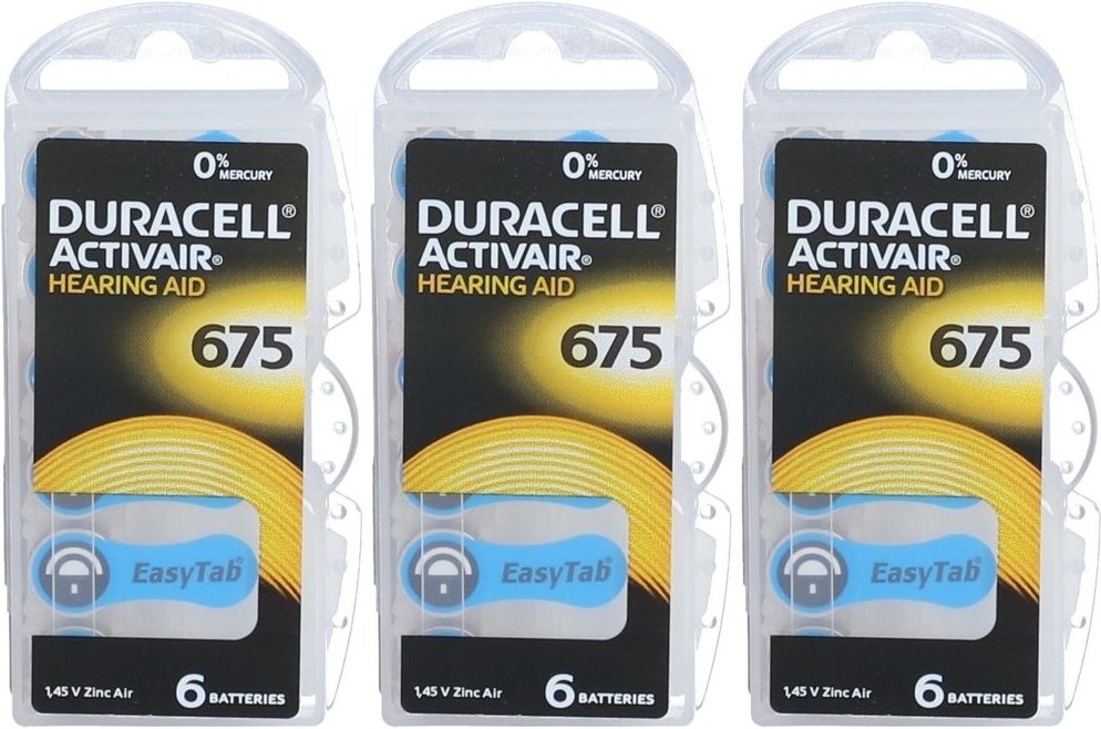 Batterien f.Hörgeräte Duracell 675 3x 3x6 St
