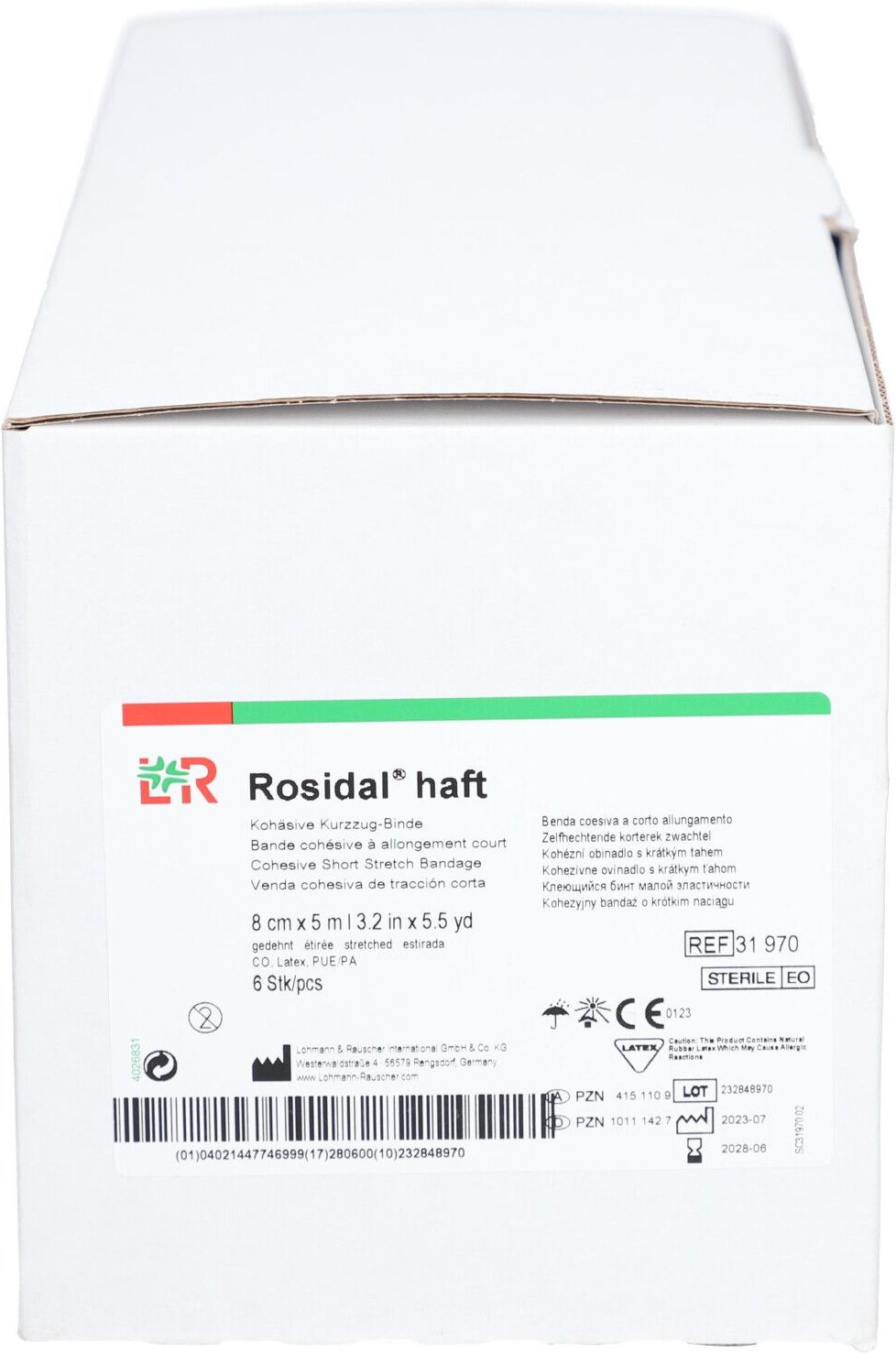 Rosidal haft Kompressionsbinde 8 cmx5 m steril 6 St Binden
