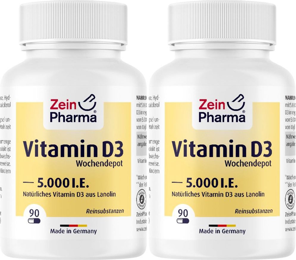 ZeinPharma Vitamin D3 Kapseln 5000 I.e. Doppelpack 2x90 St