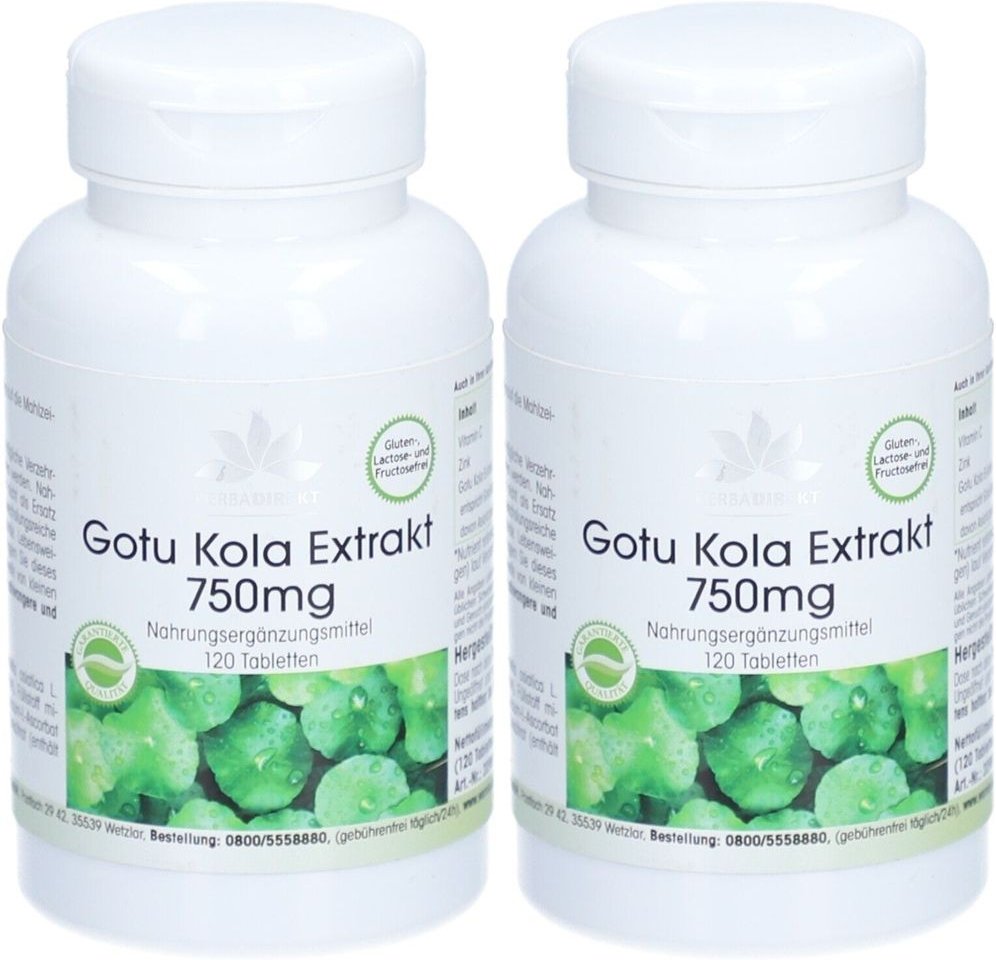 Gotu Kola Extrakt 750 mg Tabletten 2x 2x120 St