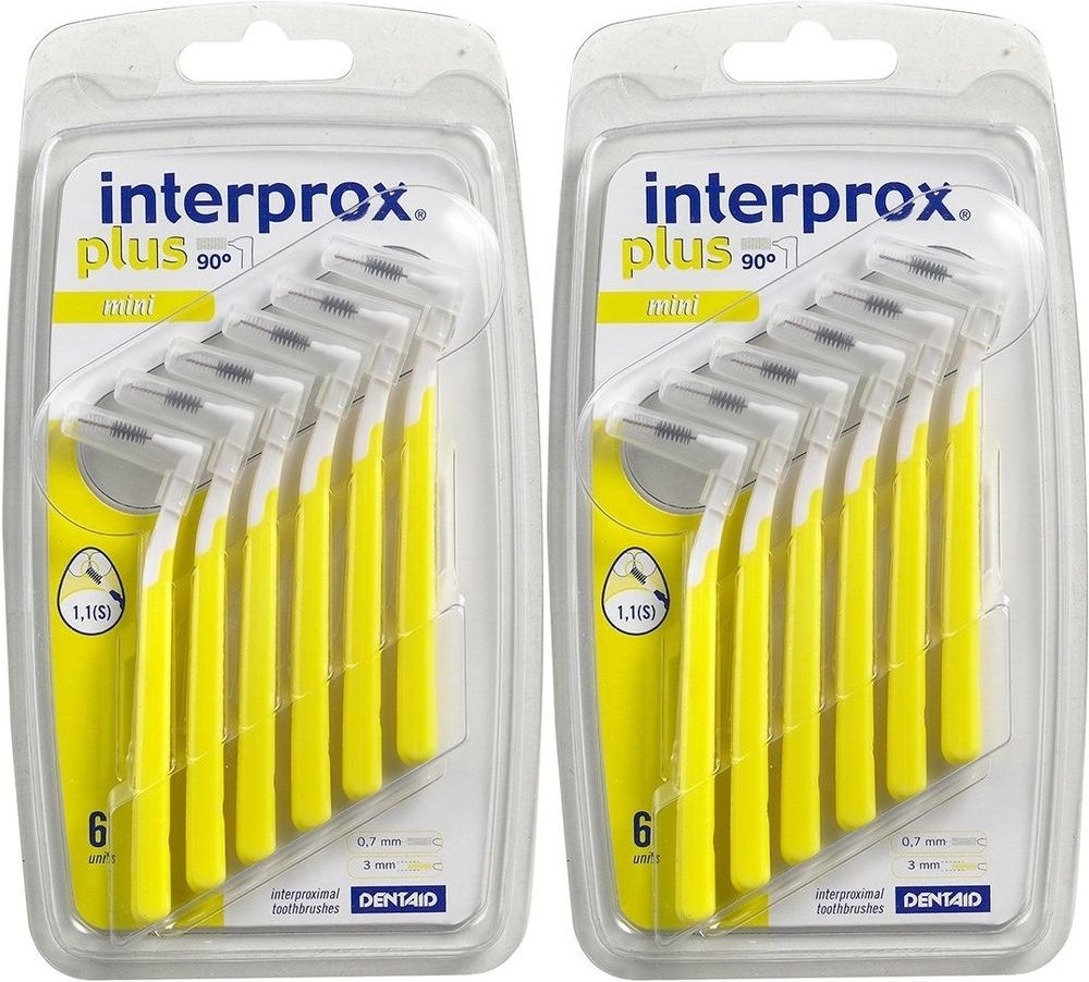 INTERPROx Plus Mini Gelb x2 2x6 St Zahnbürste