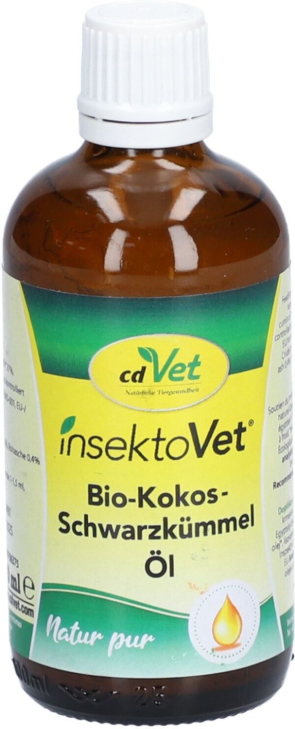 Insektovet Bio-Kokos-Schwarzkümmel-Öl f.Hunde 100 ml Flüssigkeit