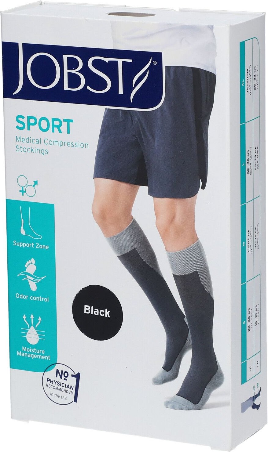 Jobst Sport Compressiekousen 15-20 AD Zwart Small 7528970 1 St Strümpfe