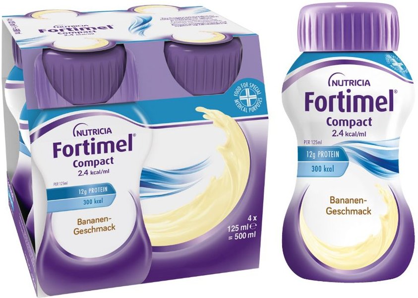 Thumbnail - Fortimel Compact 2.4 kcal Bananengeschmack 4x125 ml Flüssigkeit