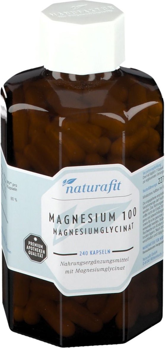 Naturafit Magnesium 100 mg Magnesiumglycinat Kapseln