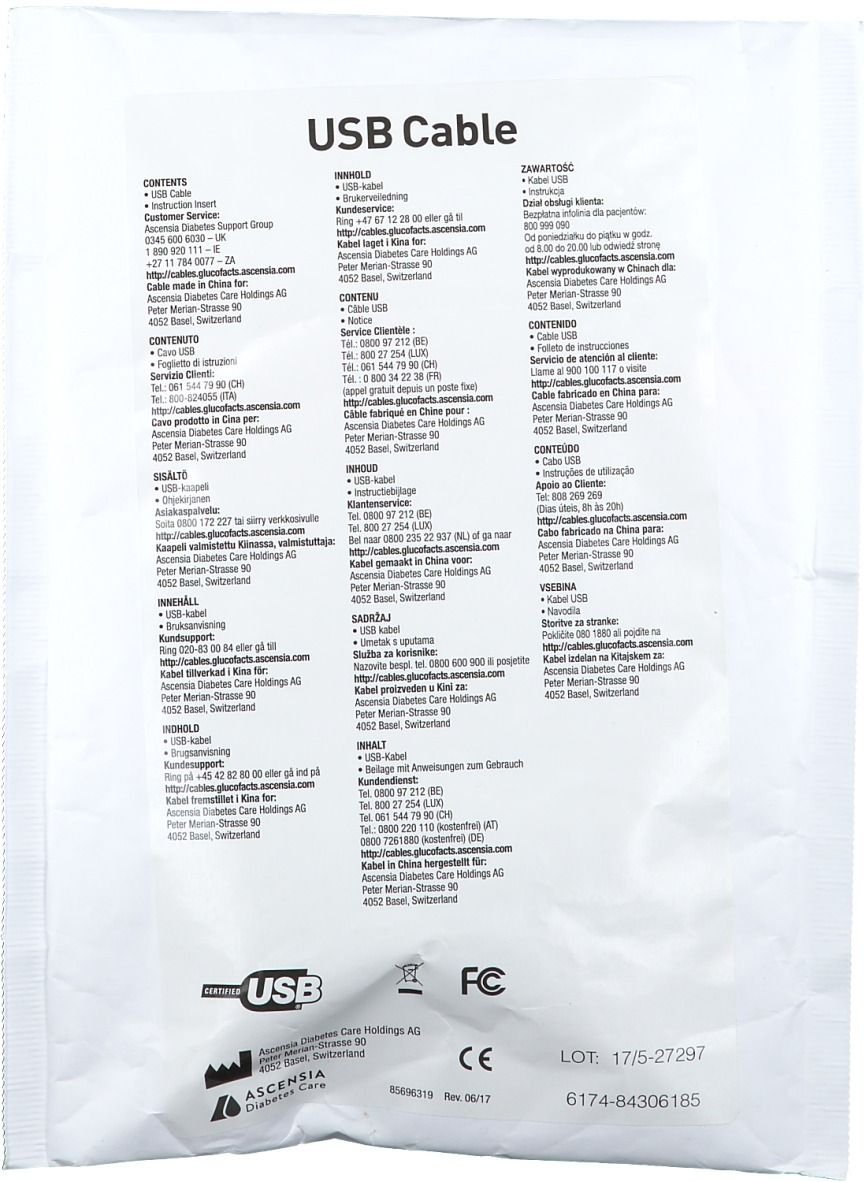 Ascensia USB Kabel 1 St Zubehör