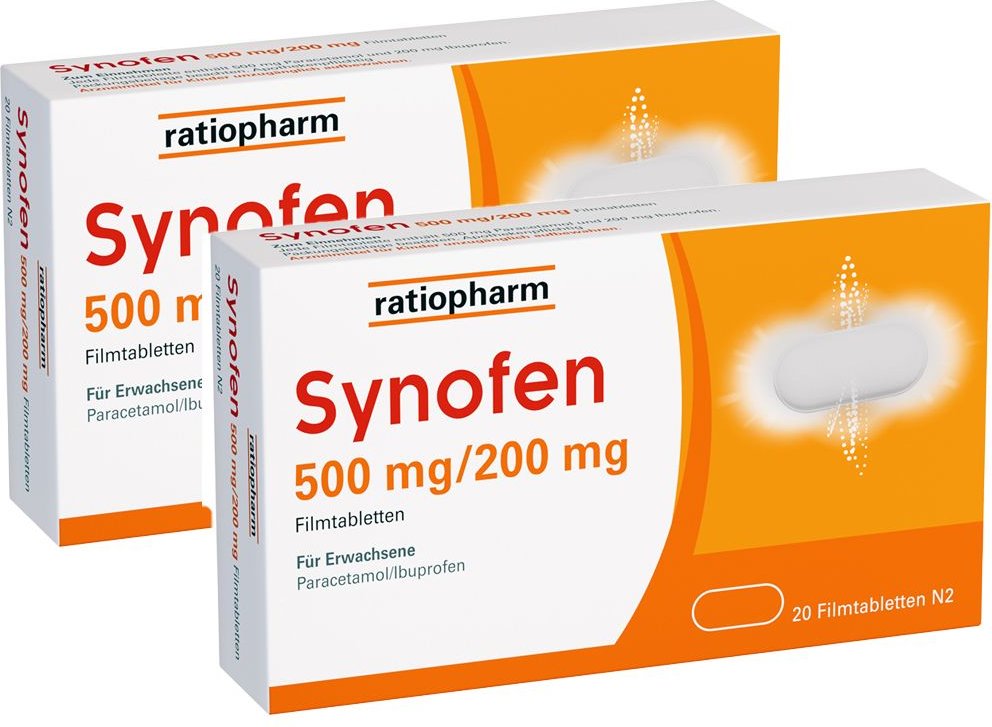 Synofen 500 mg/200 mg Filmtabletten Doppelpack 2x20 St