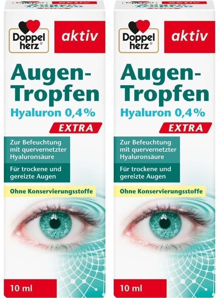 Doppelherz Augen-Tropfen Hyaluron 0,4% Extra 2x 2x10 ml Tropfen