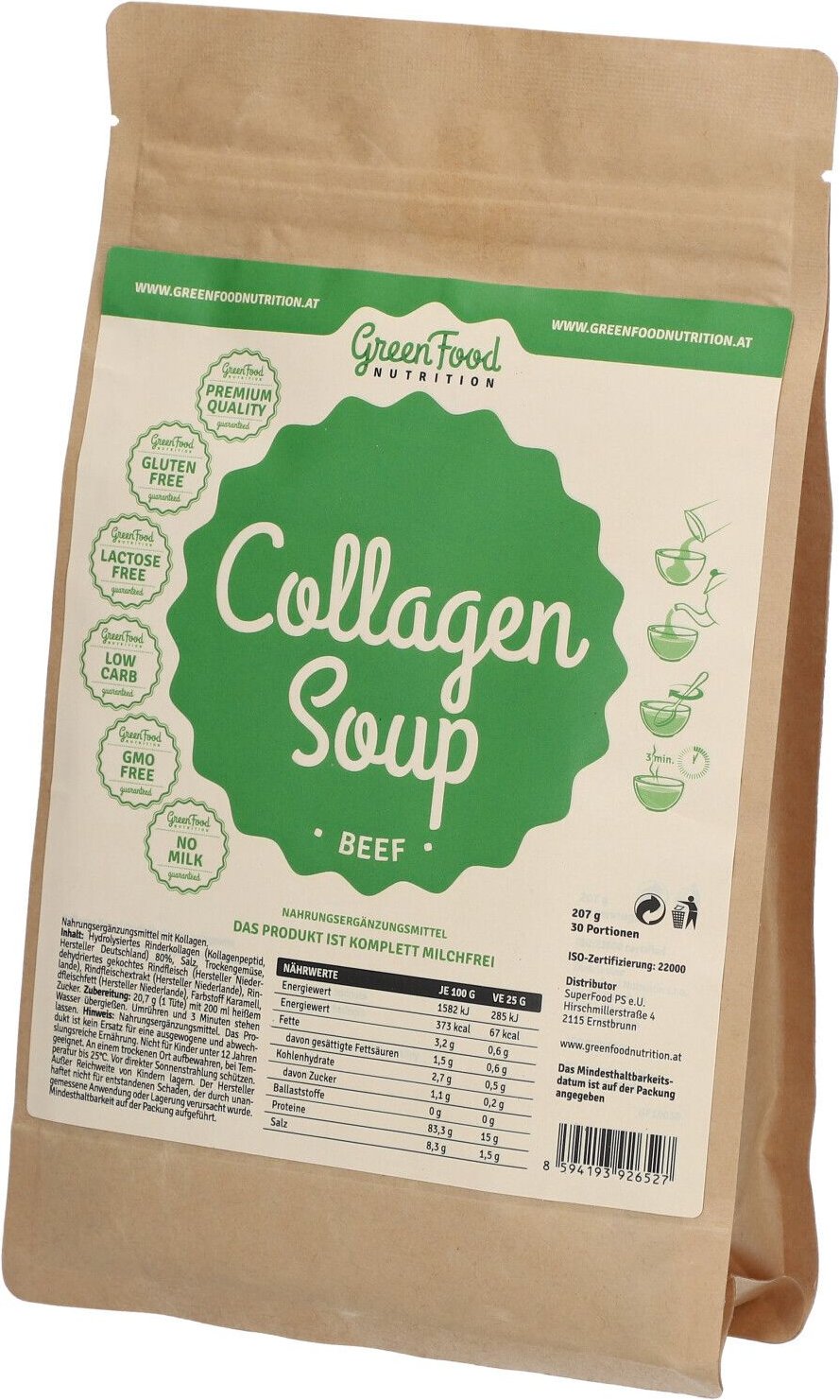 GreenFood Nutrition Collagen Soup Beef 207g 207 g Pulver