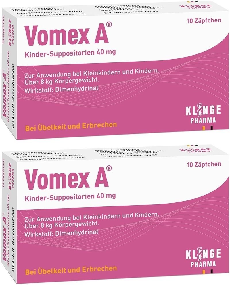 2x Vomex A Kinder-Suppositorien 40 mg 2x10 St