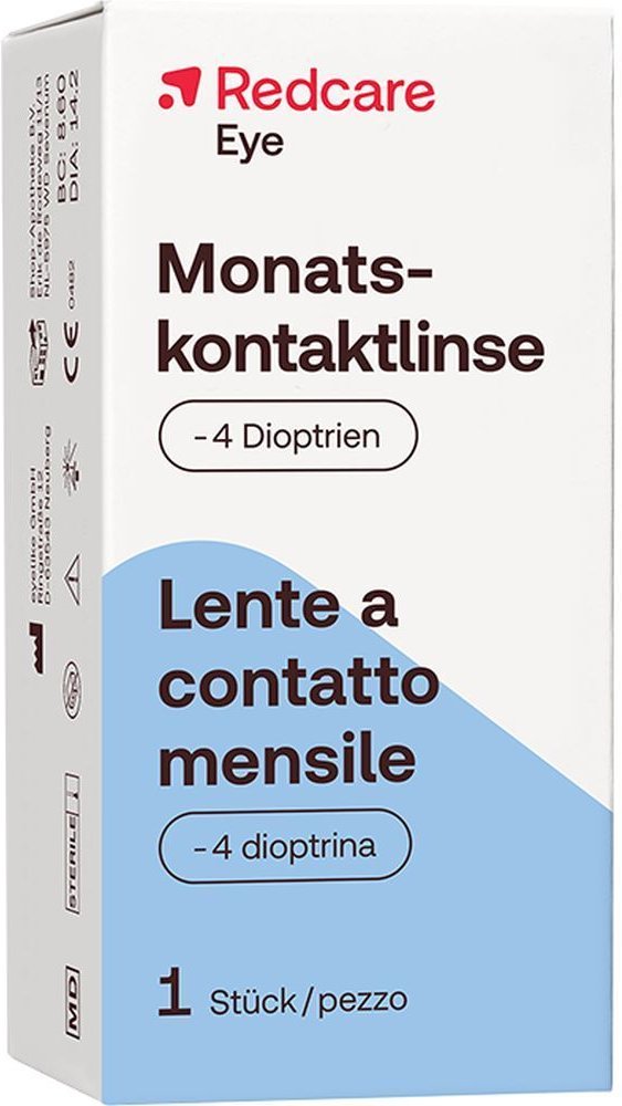 Redcare Eye Monatskontaktlinse weich -4,0 dpt 1 St Kontaktlinsen