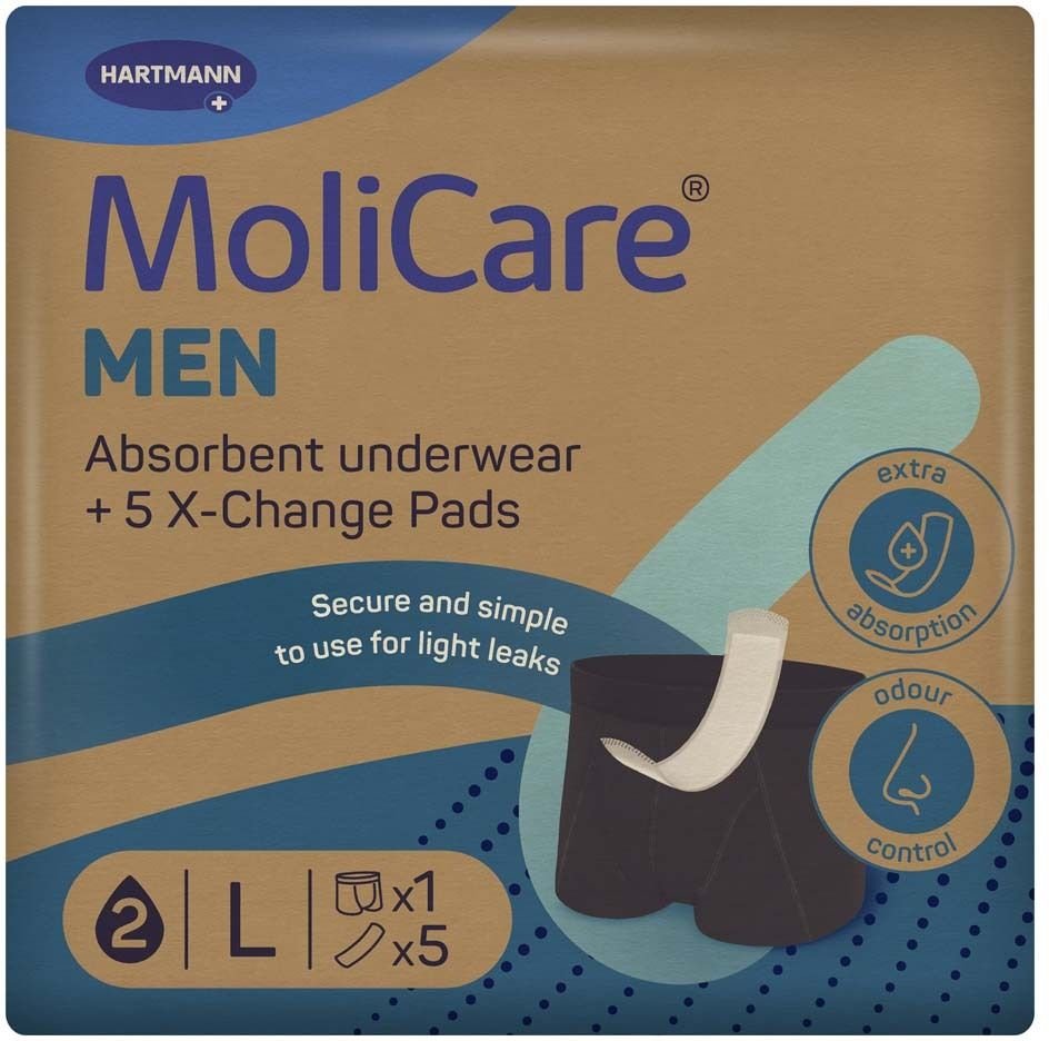 Molicare men Absorbent underwear+5 Pads Gr.L 1 St Inkontinenzslip