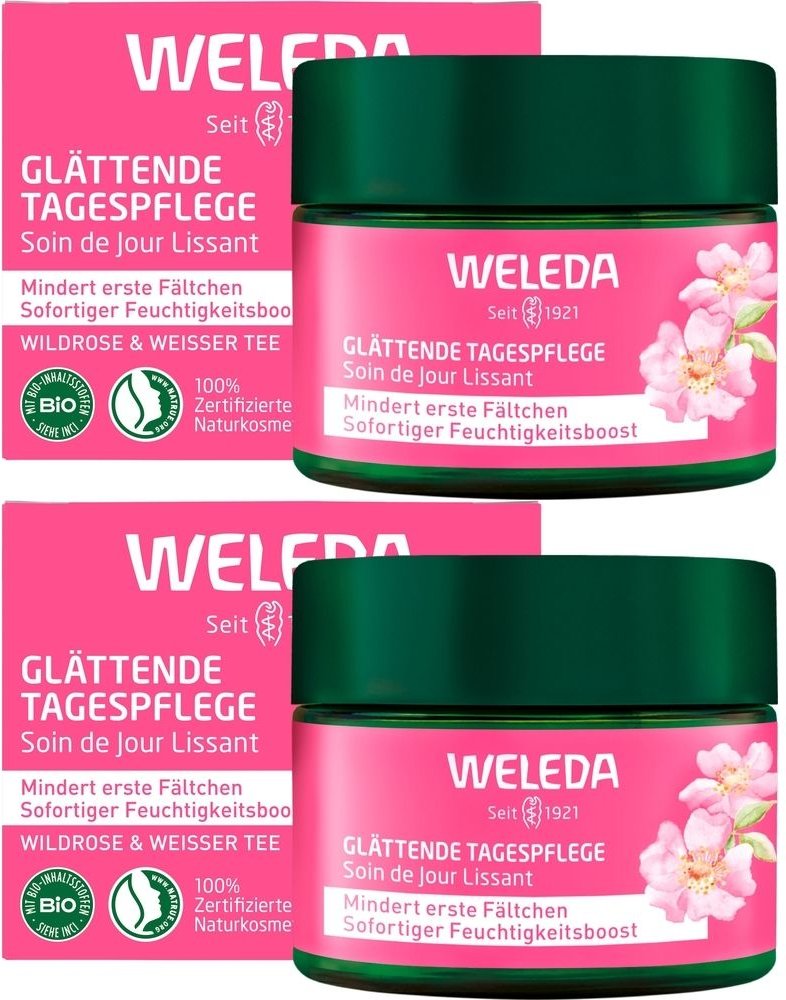 Weleda glättende Tagespflege Wildrose & weißer Tee