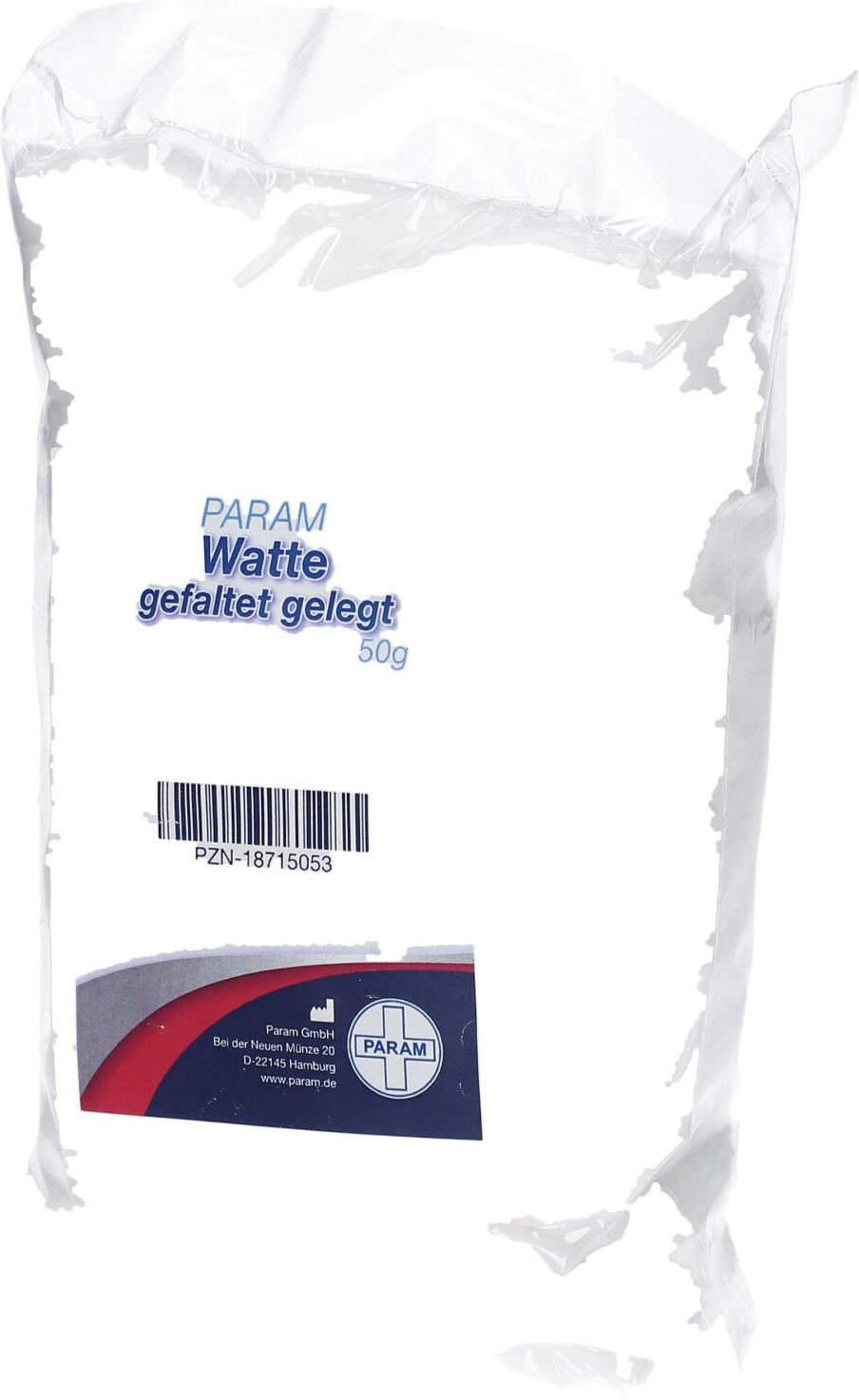 Watte Gefaltet gelegt 50% Baumwolle Viskose 50 g