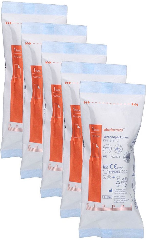 Aluderm Verbandpäckchen groß 5x 5x1 St Verband