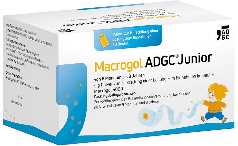 Thumbnail - Macrogol Adgc Junior 6M-8J 4g Plv.z.H.e.L.z.Einn. 30 St Pulver zur Herstellung einer Lösung zum Einnehmen