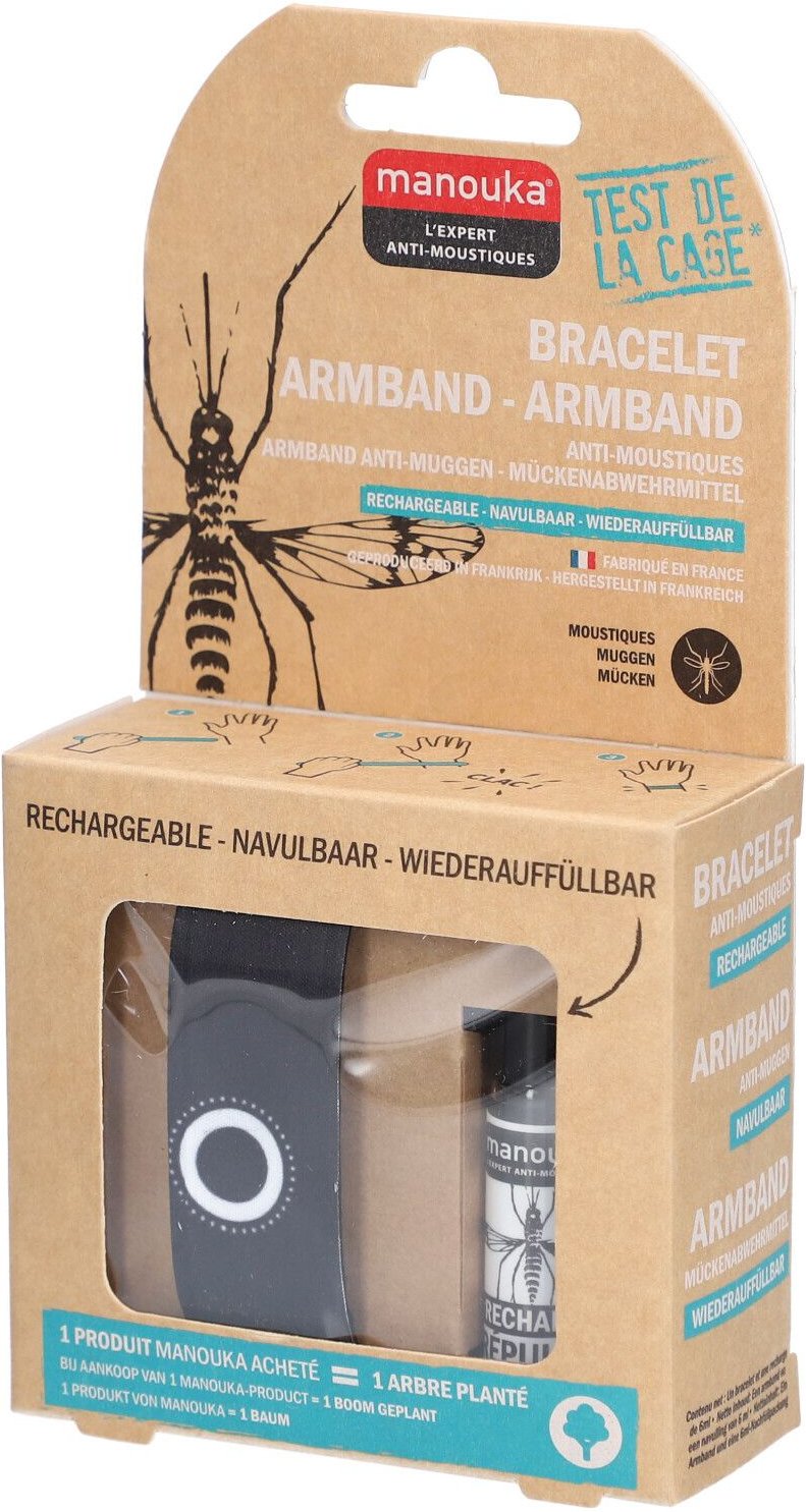 Mückenschutz Armband Erwachsene schwarz Manouka 1 P