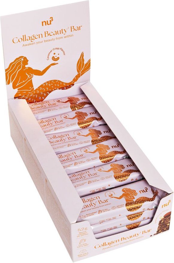 nu3 Collagen Beauty Bar Caramel-Crisp Flavour 24 Stk. 24x40 g Riegel
