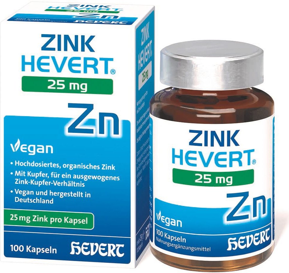 Zink Hevert 25 mg Kapseln 100 St