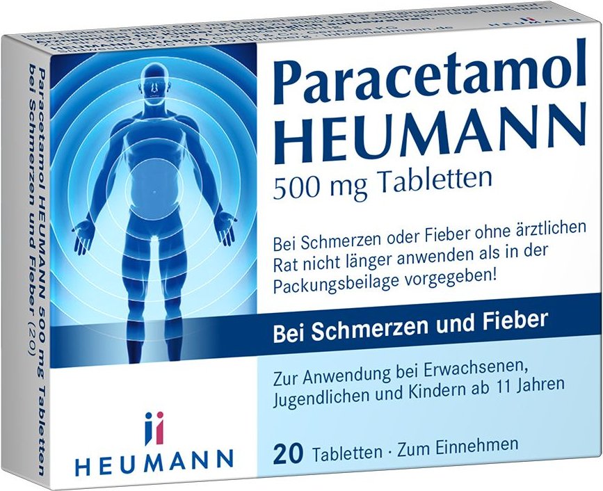 Paracetamol Heumann 500mg Tab.b.Schmerzen u.Fieber 20 St Tabletten