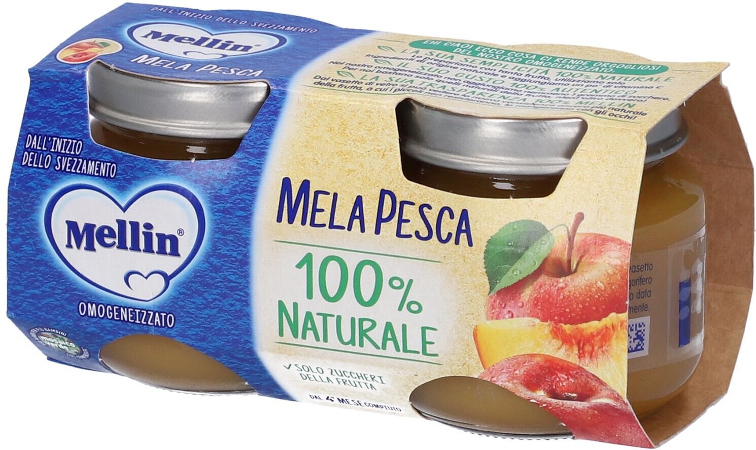 Mellin Omog Pesca/Mela 2X100G 2x100 g Brei
