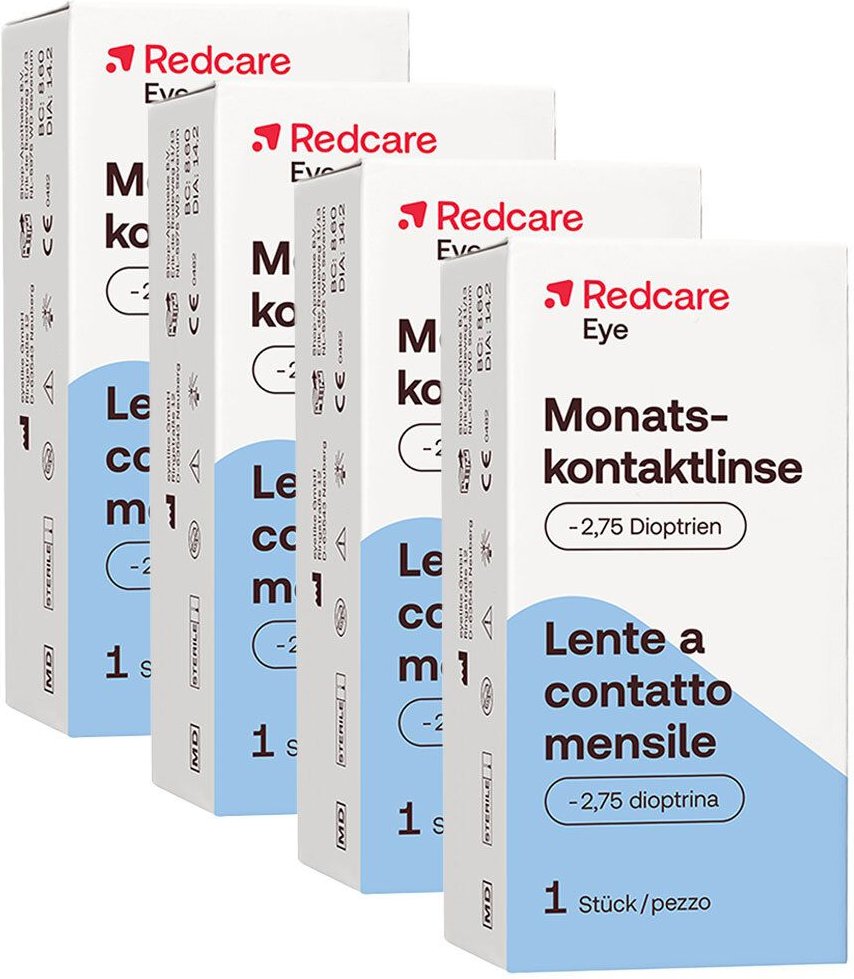 Redcare Monatslinse -2,75 4-er Set 4x1 St Kontaktlinsen