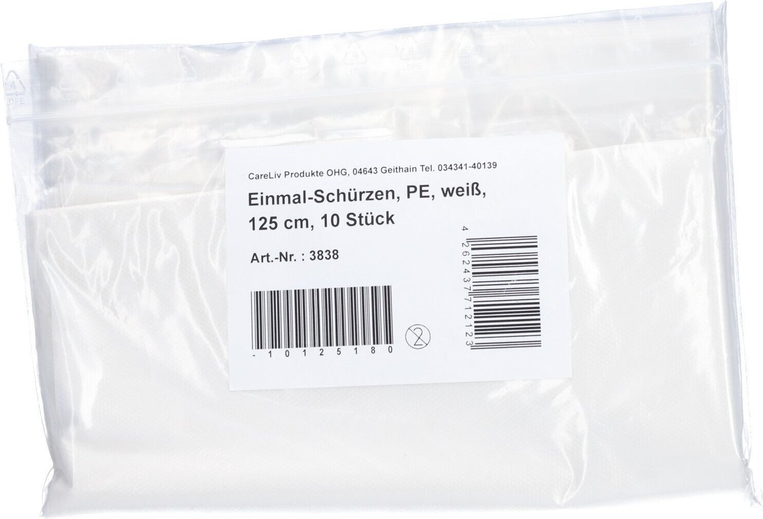 Einmal Schuerz PE Wei125Cm x5 5x10 St