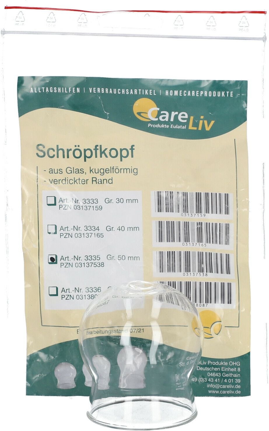 Schröpfkopf 5 cm Kugelform