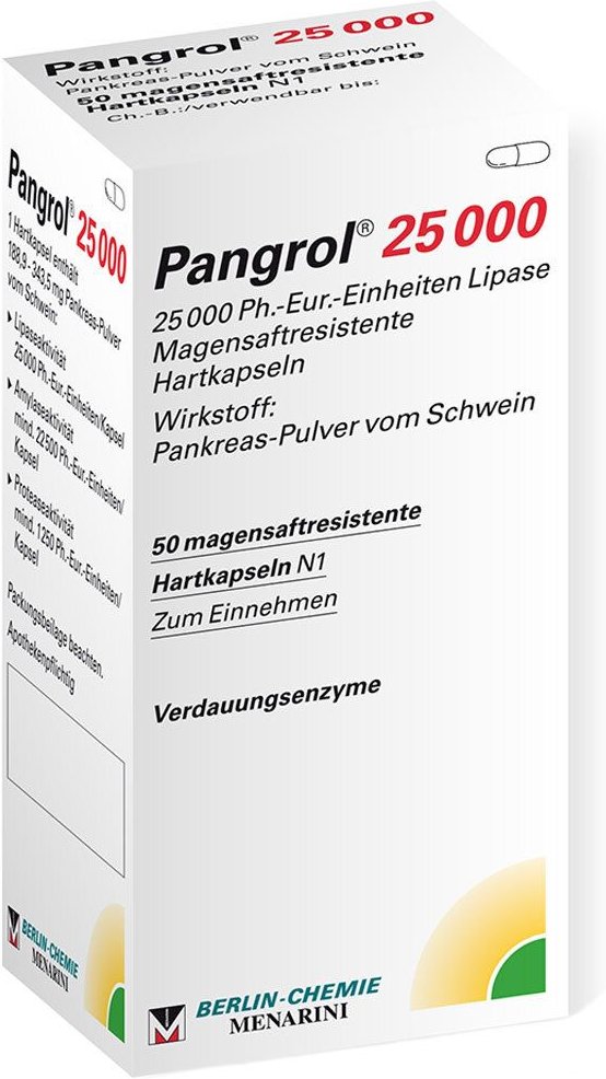 Pangrol 25000 Hartkapseln mit magensaftresistent überzogene Pell.