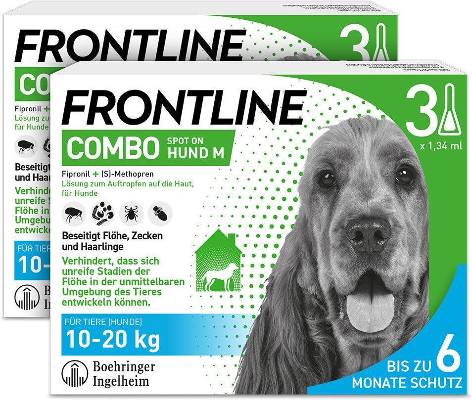 Thumbnail - Frontline Combo Spot on gegen Flöhe und Zecken Hund M 10-20kg 2x3 St Einzeldosispipetten