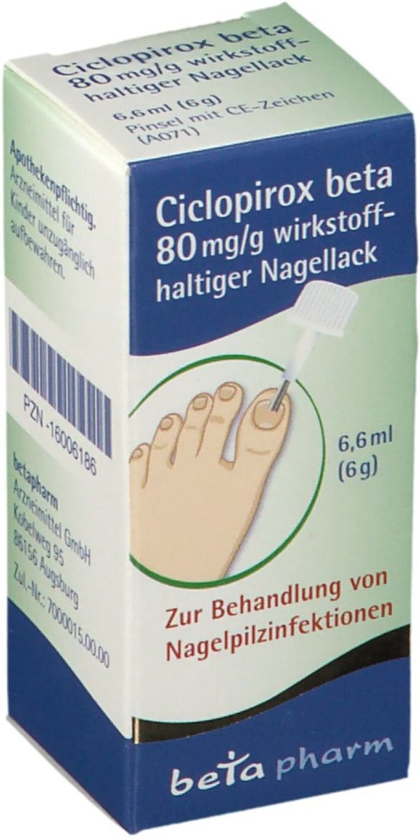 Ciclopirox beta 80 mg/g wirkstoffhaltiger Nagellack
